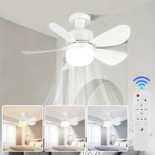 VENTILADOR INTELIGENTE CON LUZ LED + Control(3 en 1)